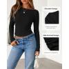 imageBTFBM Womens Long Sleeve Tops Fall Fashion 2025 Ribbed Slim Fit Y2K Boat Neck T Shirts Casual Going Out Workout OutfitsBlack