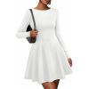 imageBTFBM Fall Dresses for Women 2025 Elegant Classy Flowy A Line Long Sleeve Business Homecoming Cocktail Sweater DressWhite