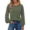 imageBTFBM Womens Long Sleeve Shirts Dressy Lace Fall Tops 2025 Trendy Business Casual TShirts Cute Work Outfits BlousesArmy Green