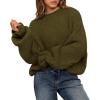 imageBTFBM Womens Oversized Sweater Crewneck 2025 Fall Winter Long Sleeve Fuzzy Warn Knit Pullover Sweaters Trendy OutfitsArmy Green