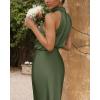 imageBTFBM Women Sleeveless Cocktail Dresses Fall Mock Neck Keyhole Elastic High Waist Evening Party Maxi Wedding Guest DressArmy Green