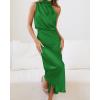 imageBTFBM Women Sleeveless Cocktail Dresses Fall Mock Neck Keyhole Elastic High Waist Evening Party Maxi Wedding Guest DressBrilliant Green