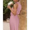 imageBTFBM Women Sleeveless Cocktail Dresses Fall Mock Neck Keyhole Elastic High Waist Evening Party Maxi Wedding Guest DressDusty Pink