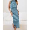 imageBTFBM Women Sleeveless Cocktail Dresses Fall Mock Neck Keyhole Elastic High Waist Evening Party Maxi Wedding Guest DressLight Blue