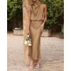 imageBTFBM Women Sleeveless Cocktail Dresses Fall Mock Neck Keyhole Elastic High Waist Evening Party Maxi Wedding Guest DressLight Khaki