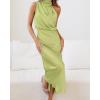 imageBTFBM Women Sleeveless Cocktail Dresses Fall Mock Neck Keyhole Elastic High Waist Evening Party Maxi Wedding Guest DressTender Green