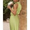 imageBTFBM Women Sleeveless Cocktail Dresses Fall Mock Neck Keyhole Elastic High Waist Evening Party Maxi Wedding Guest DressTender Green
