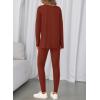 imageBTFBM Two Piece Sets For Women Fall Fashion 2025 Casual Lounge Matching Set Airport Travel Outfit Workout ClothingBrown