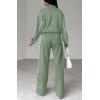 imageBTFBM Womens Two Piece Tracksuit Fall 2025 Long Sleeve Zip Up Sweatshirt Long Pants Outfits Jogger Sweatsuit SetsBean Green