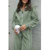 imageBTFBM Womens Two Piece Tracksuit Fall 2025 Long Sleeve Zip Up Sweatshirt Long Pants Outfits Jogger Sweatsuit SetsBean Green