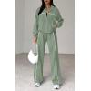 imageBTFBM Womens Two Piece Tracksuit Fall 2025 Long Sleeve Zip Up Sweatshirt Long Pants Outfits Jogger Sweatsuit SetsBean Green