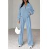 imageBTFBM Womens Two Piece Tracksuit Fall 2025 Long Sleeve Zip Up Sweatshirt Long Pants Outfits Jogger Sweatsuit SetsBlue