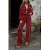 imageBTFBM Womens Two Piece Tracksuit Fall 2025 Long Sleeve Zip Up Sweatshirt Long Pants Outfits Jogger Sweatsuit SetsBrick Red