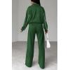 imageBTFBM Womens Two Piece Tracksuit Fall 2025 Long Sleeve Zip Up Sweatshirt Long Pants Outfits Jogger Sweatsuit SetsDark Green