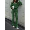 imageBTFBM Womens Two Piece Tracksuit Fall 2025 Long Sleeve Zip Up Sweatshirt Long Pants Outfits Jogger Sweatsuit SetsDark Green