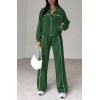 imageBTFBM Womens Two Piece Tracksuit Fall 2025 Long Sleeve Zip Up Sweatshirt Long Pants Outfits Jogger Sweatsuit SetsDark Green