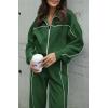 imageBTFBM Womens Two Piece Tracksuit Fall 2025 Long Sleeve Zip Up Sweatshirt Long Pants Outfits Jogger Sweatsuit SetsDark Green