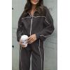 imageBTFBM Womens Two Piece Tracksuit Fall 2025 Long Sleeve Zip Up Sweatshirt Long Pants Outfits Jogger Sweatsuit SetsDark Grey