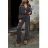 imageBTFBM Womens Two Piece Tracksuit Fall 2025 Long Sleeve Zip Up Sweatshirt Long Pants Outfits Jogger Sweatsuit SetsDark Grey