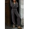 imageBTFBM Womens Two Piece Tracksuit Fall 2025 Long Sleeve Zip Up Sweatshirt Long Pants Outfits Jogger Sweatsuit SetsDark Grey