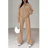 imageBTFBM Womens Two Piece Tracksuit Fall 2025 Long Sleeve Zip Up Sweatshirt Long Pants Outfits Jogger Sweatsuit SetsKhaki