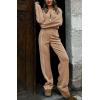 imageBTFBM Womens Two Piece Tracksuit Fall 2025 Long Sleeve Zip Up Sweatshirt Long Pants Outfits Jogger Sweatsuit SetsKhaki