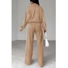 imageBTFBM Womens Two Piece Tracksuit Fall 2025 Long Sleeve Zip Up Sweatshirt Long Pants Outfits Jogger Sweatsuit SetsKhaki