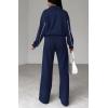 imageBTFBM Womens Two Piece Tracksuit Fall 2025 Long Sleeve Zip Up Sweatshirt Long Pants Outfits Jogger Sweatsuit SetsNavy Blue