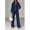 imageBTFBM Womens Two Piece Tracksuit Fall 2025 Long Sleeve Zip Up Sweatshirt Long Pants Outfits Jogger Sweatsuit SetsNavy Blue