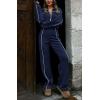 imageBTFBM Womens Two Piece Tracksuit Fall 2025 Long Sleeve Zip Up Sweatshirt Long Pants Outfits Jogger Sweatsuit SetsNavy Blue