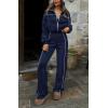 imageBTFBM Womens Two Piece Tracksuit Fall 2025 Long Sleeve Zip Up Sweatshirt Long Pants Outfits Jogger Sweatsuit SetsNavy Blue