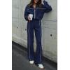 imageBTFBM Womens Two Piece Tracksuit Fall 2025 Long Sleeve Zip Up Sweatshirt Long Pants Outfits Jogger Sweatsuit SetsNavy Blue