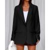 imageBTFBM Blazers for Women 2025 Fall Business Casual Clothes Open Front Oversized Winter Coats Work Office Suit JacketsBlack