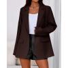 imageBTFBM Blazers for Women 2025 Fall Business Casual Clothes Open Front Oversized Winter Coats Work Office Suit JacketsBrown