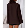 imageBTFBM Blazers for Women 2025 Fall Business Casual Clothes Open Front Oversized Winter Coats Work Office Suit JacketsBrown