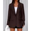 imageBTFBM Blazers for Women 2025 Fall Business Casual Clothes Open Front Oversized Winter Coats Work Office Suit JacketsBrown