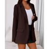 imageBTFBM Blazers for Women 2025 Fall Business Casual Clothes Open Front Oversized Winter Coats Work Office Suit JacketsBrown