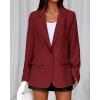 imageBTFBM Blazers for Women 2025 Fall Business Casual Clothes Open Front Oversized Winter Coats Work Office Suit JacketsBurgundy