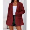 imageBTFBM Blazers for Women 2025 Fall Business Casual Clothes Open Front Oversized Winter Coats Work Office Suit JacketsBurgundy