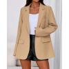 imageBTFBM Blazers for Women 2025 Fall Business Casual Clothes Open Front Oversized Winter Coats Work Office Suit JacketsKhaki