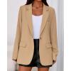 imageBTFBM Blazers for Women 2025 Fall Business Casual Clothes Open Front Oversized Winter Coats Work Office Suit JacketsKhaki