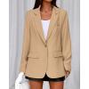 imageBTFBM Blazers for Women 2025 Fall Business Casual Clothes Open Front Oversized Winter Coats Work Office Suit JacketsKhaki
