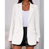 imageBTFBM Blazers for Women 2025 Fall Business Casual Clothes Open Front Oversized Winter Coats Work Office Suit JacketsWhite