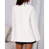 imageBTFBM Blazers for Women 2025 Fall Business Casual Clothes Open Front Oversized Winter Coats Work Office Suit JacketsWhite