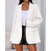 imageBTFBM Blazers for Women 2025 Fall Business Casual Clothes Open Front Oversized Winter Coats Work Office Suit JacketsWhite