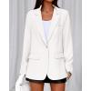 imageBTFBM Blazers for Women 2025 Fall Business Casual Clothes Open Front Oversized Winter Coats Work Office Suit JacketsWhite