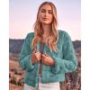 imageBTFBM Winter Coats For Women Faux Fur Jacket Soft Long Sleeve Fluffy Open Front Outerwear Fall Outfits 2025Blue Green