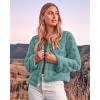 imageBTFBM Winter Coats For Women Faux Fur Jacket Soft Long Sleeve Fluffy Open Front Outerwear Fall Outfits 2025Blue Green