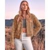 imageBTFBM Winter Coats For Women Faux Fur Jacket Soft Long Sleeve Fluffy Open Front Outerwear Fall Outfits 2025Brown