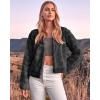 imageBTFBM Winter Coats For Women Faux Fur Jacket Soft Long Sleeve Fluffy Open Front Outerwear Fall Outfits 2025Dark Grey